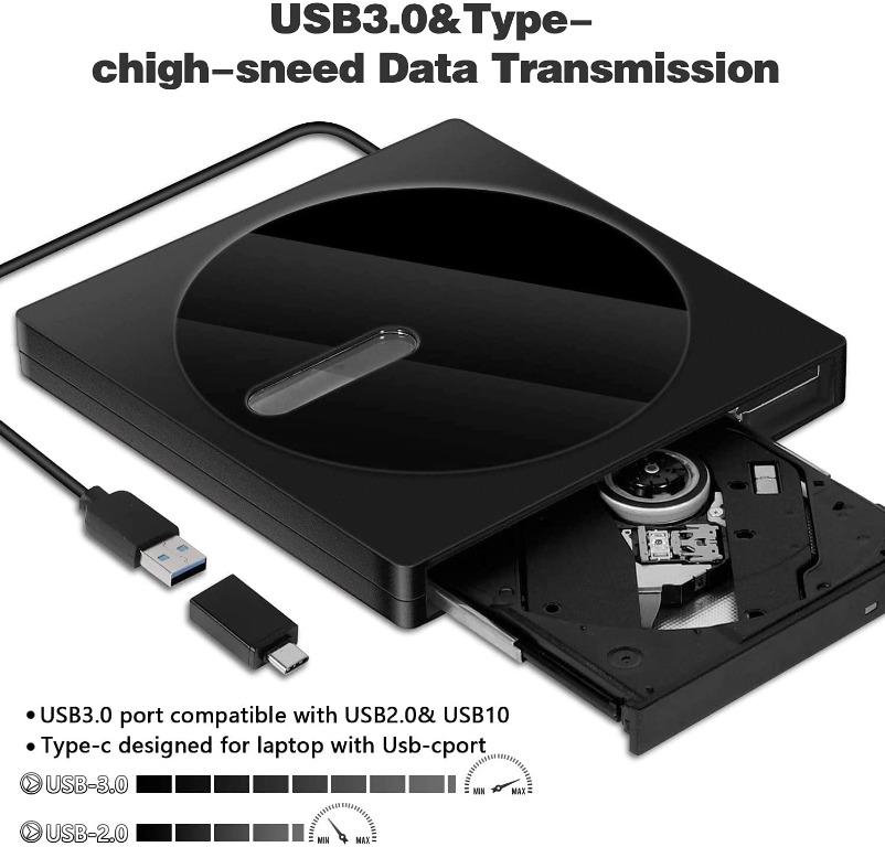 External CD/DVD Drive for Laptop USB 3.0 Portable CD/DVD +/RW Drive