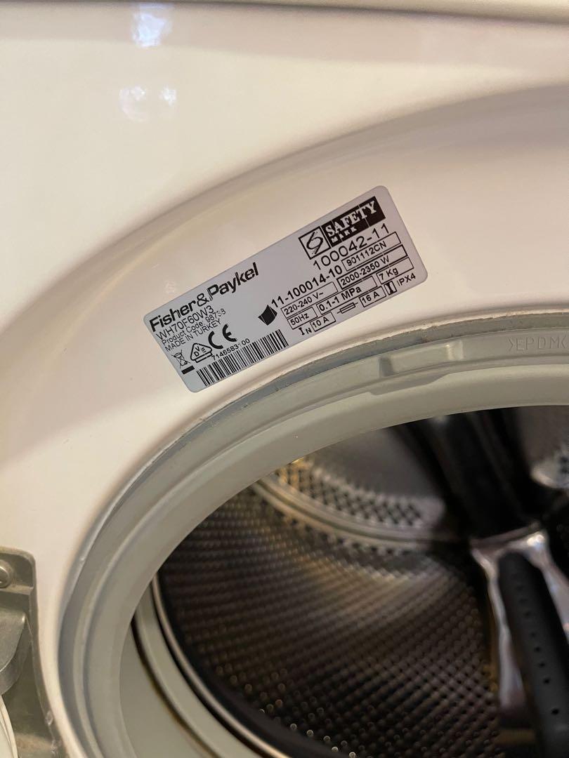 Fisher and Paykel Washing Machine 7kg, TV & Home Appliances, Washing