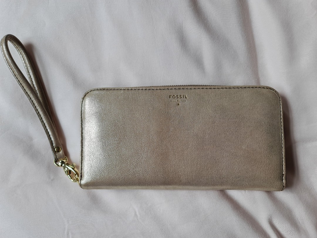 Gold fossil purse sale