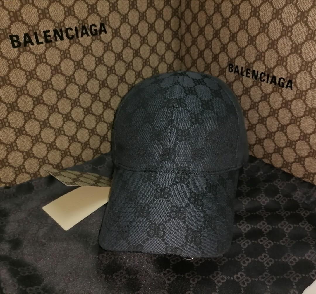 Balenciaga X Gucci Size S Hacker Project Cap Canvas Jacquard EbonyBro