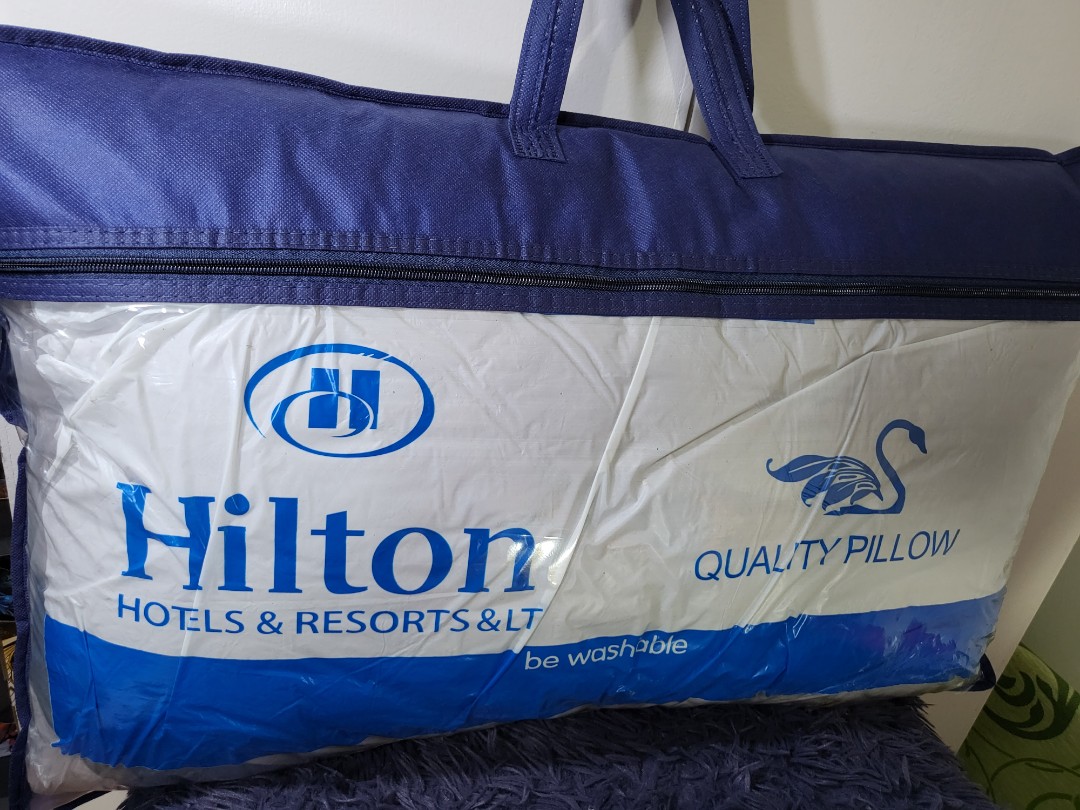 Hilton Hotel Pillows, Furniture & Home Living, Bedding & Towels on Carousell