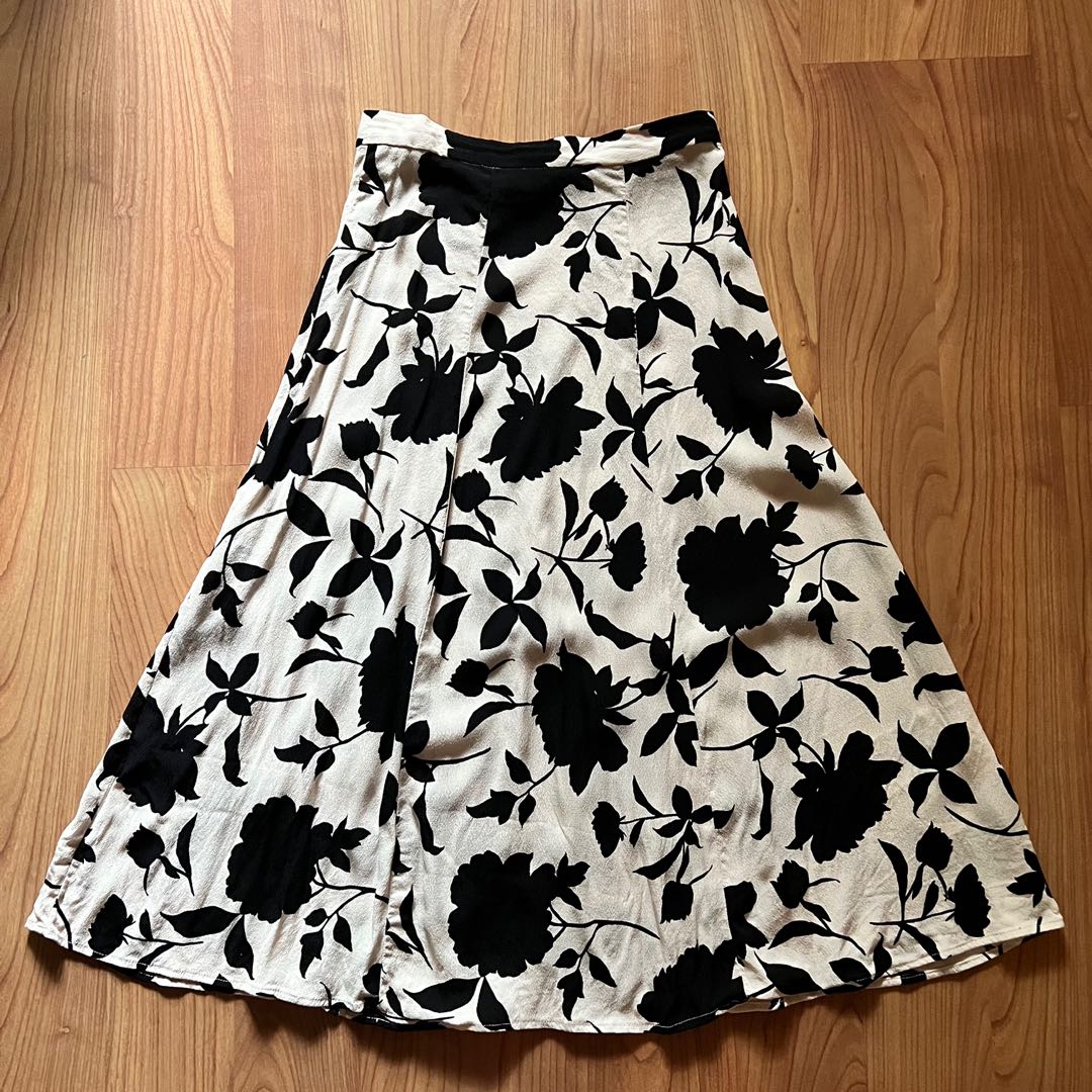 floral midi skirt h&m