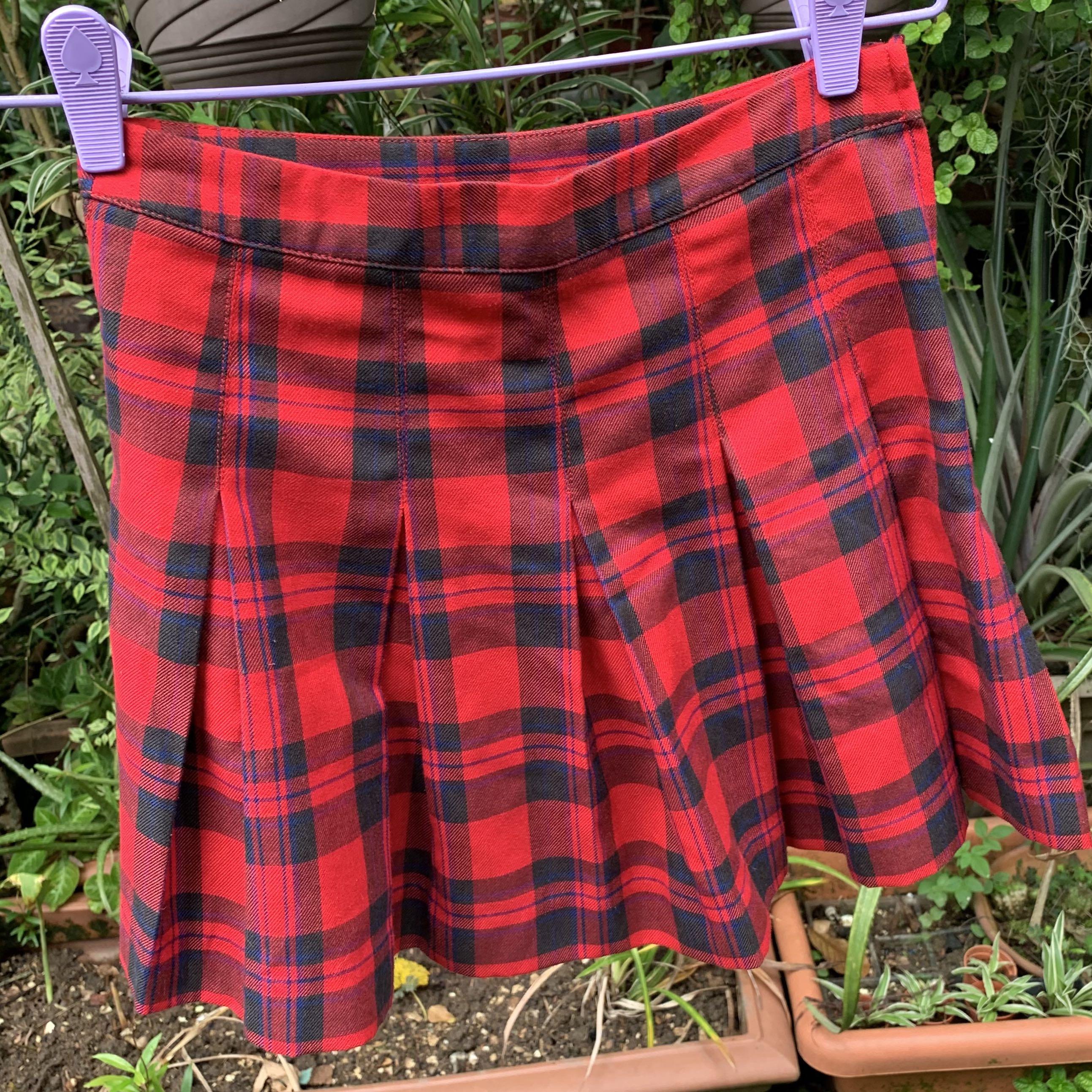 Green plaid skirt h&m online