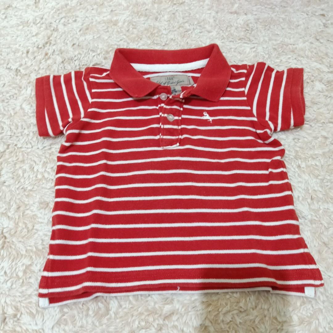 red white striped polo shirt
