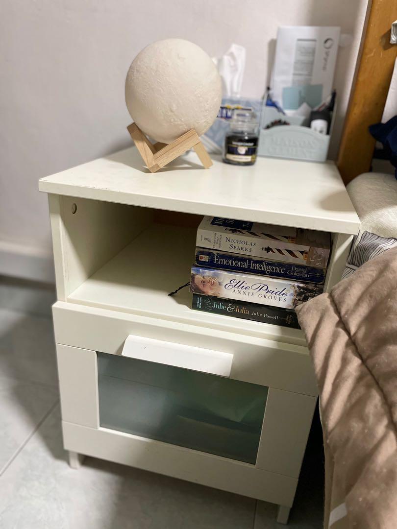 IKEA BRIMNES bedside table, Furniture & Home Living, Furniture, Tables & Sets on Carousell