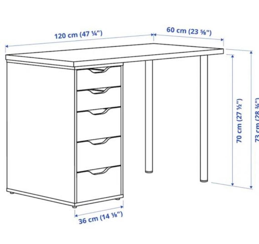 Ikea Linnmon Table Top and 2 legs, Furniture & Home Living, Furniture