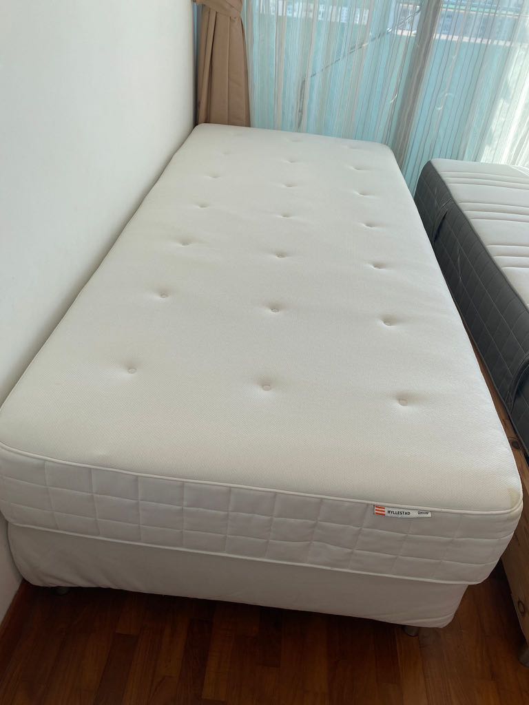 IKEA single mattress and base, Furniture & Home Living, Furniture, Bed