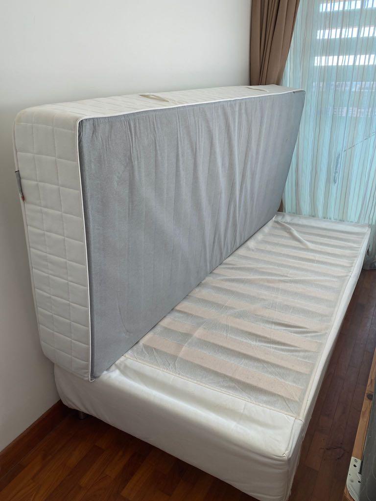 IKEA single mattress and base, Furniture & Home Living, Furniture, Bed