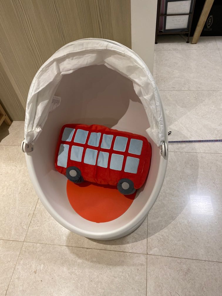 IKEA Swivel armchair, white/red, Babies & Kids, Baby Nursery & Kids