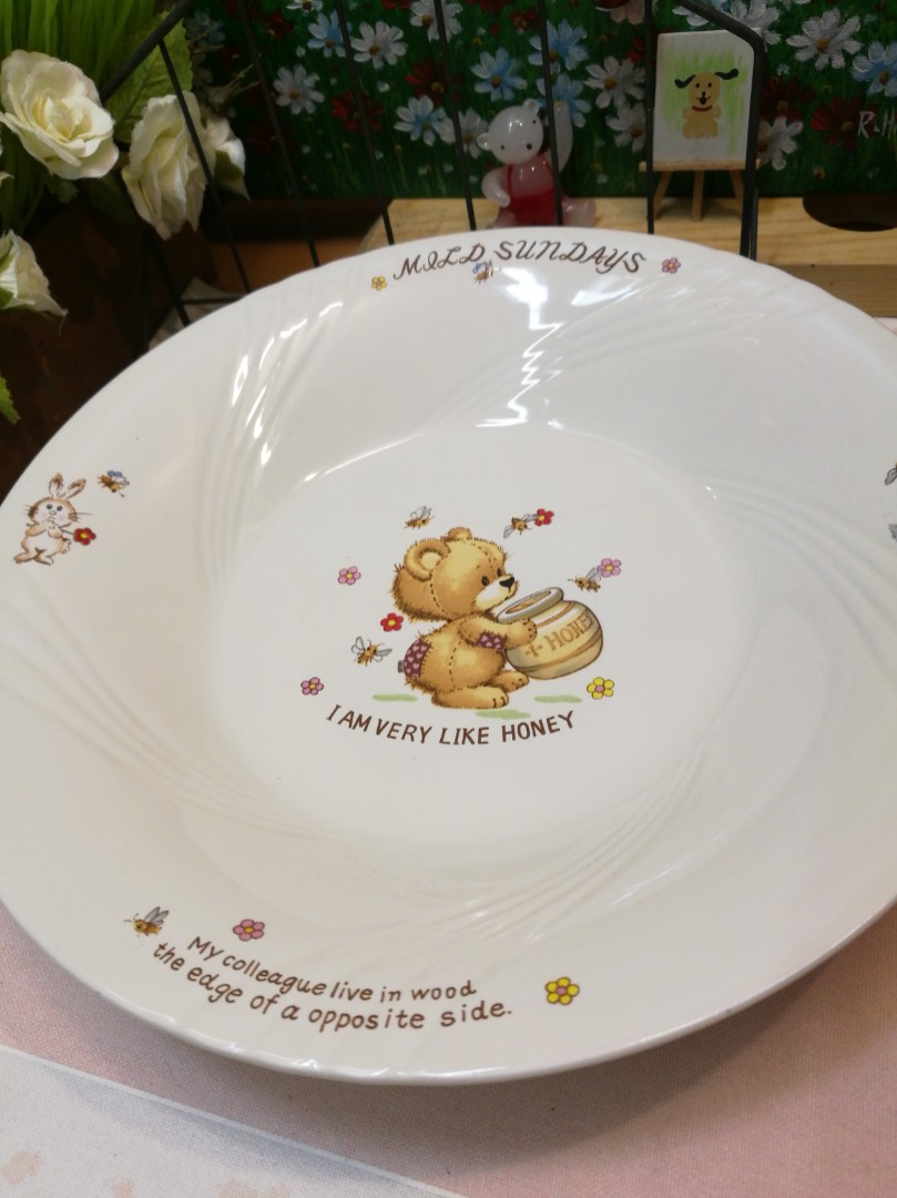 Japan Lovely Mild sundays Kakunnobu china plate 24cm x 4.5cm, Health