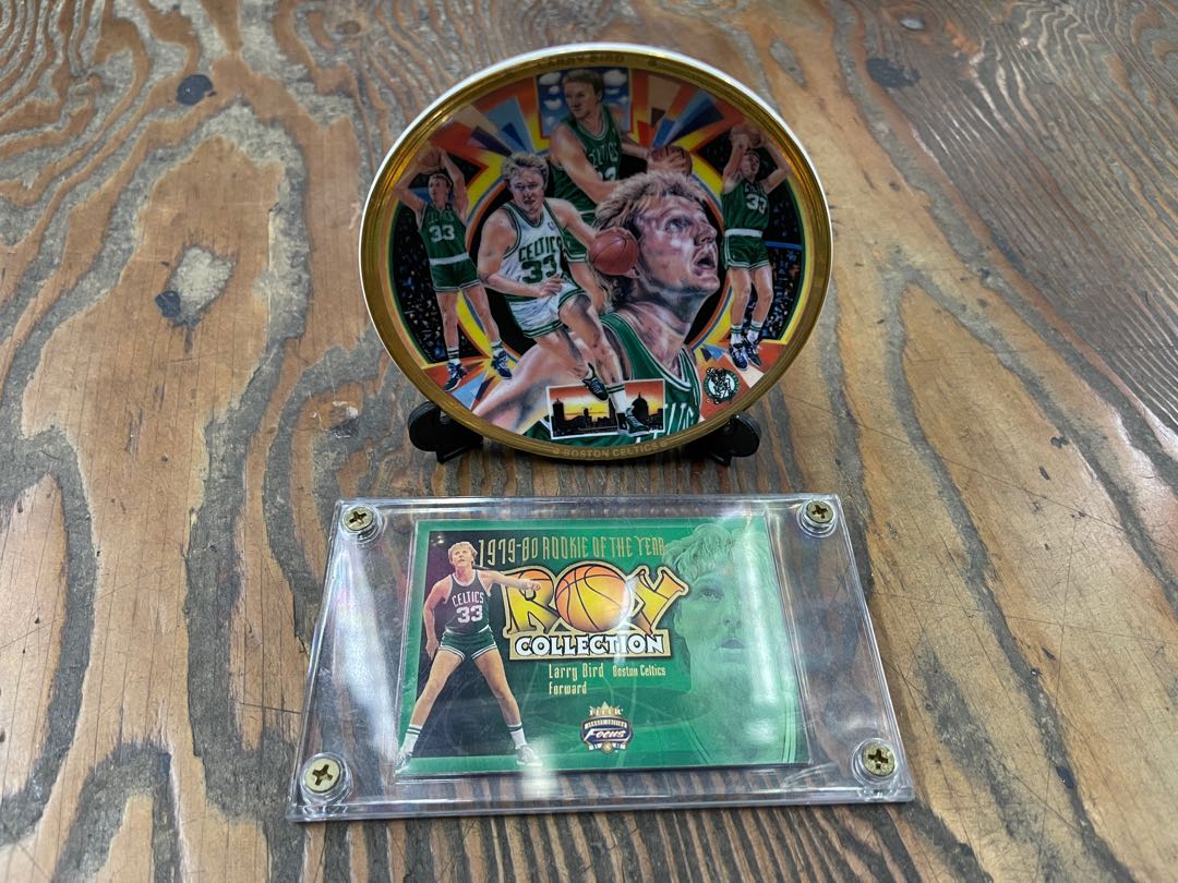 larry-bird-rookie-card-and-plate-hobbies-toys-toys-games-on-carousell