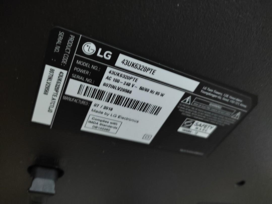 LG 43 inch 4K Smart TV with Bluish Screen, TV & Home Appliances, TV