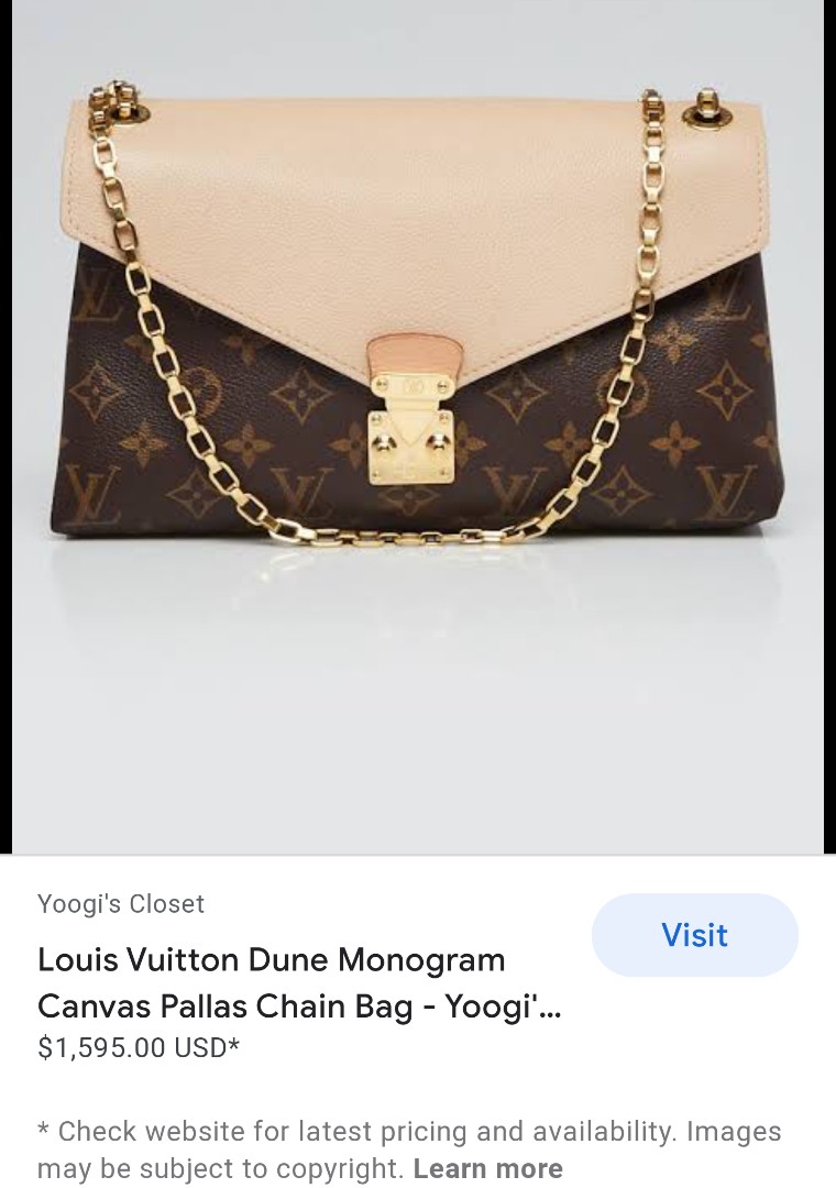 Louis Vuitton Dune Monogram Canvas Pallas Chain Bag Louis Vuitton