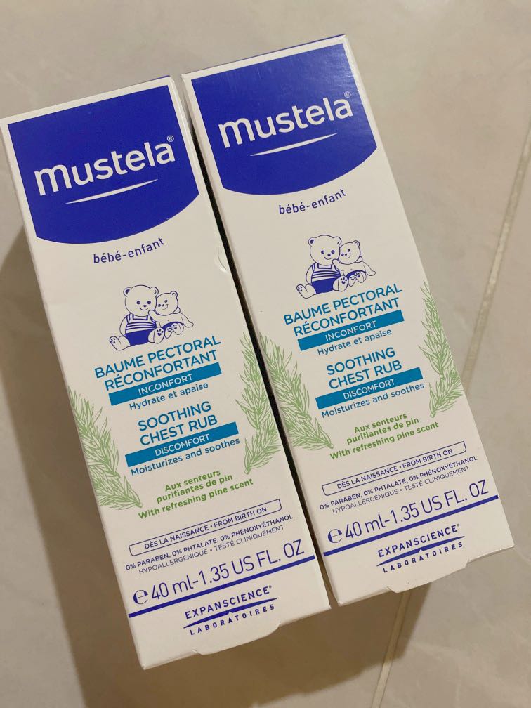 Mustela soothing chest rub, Babies & Kids, Bathing & Changing, Baby