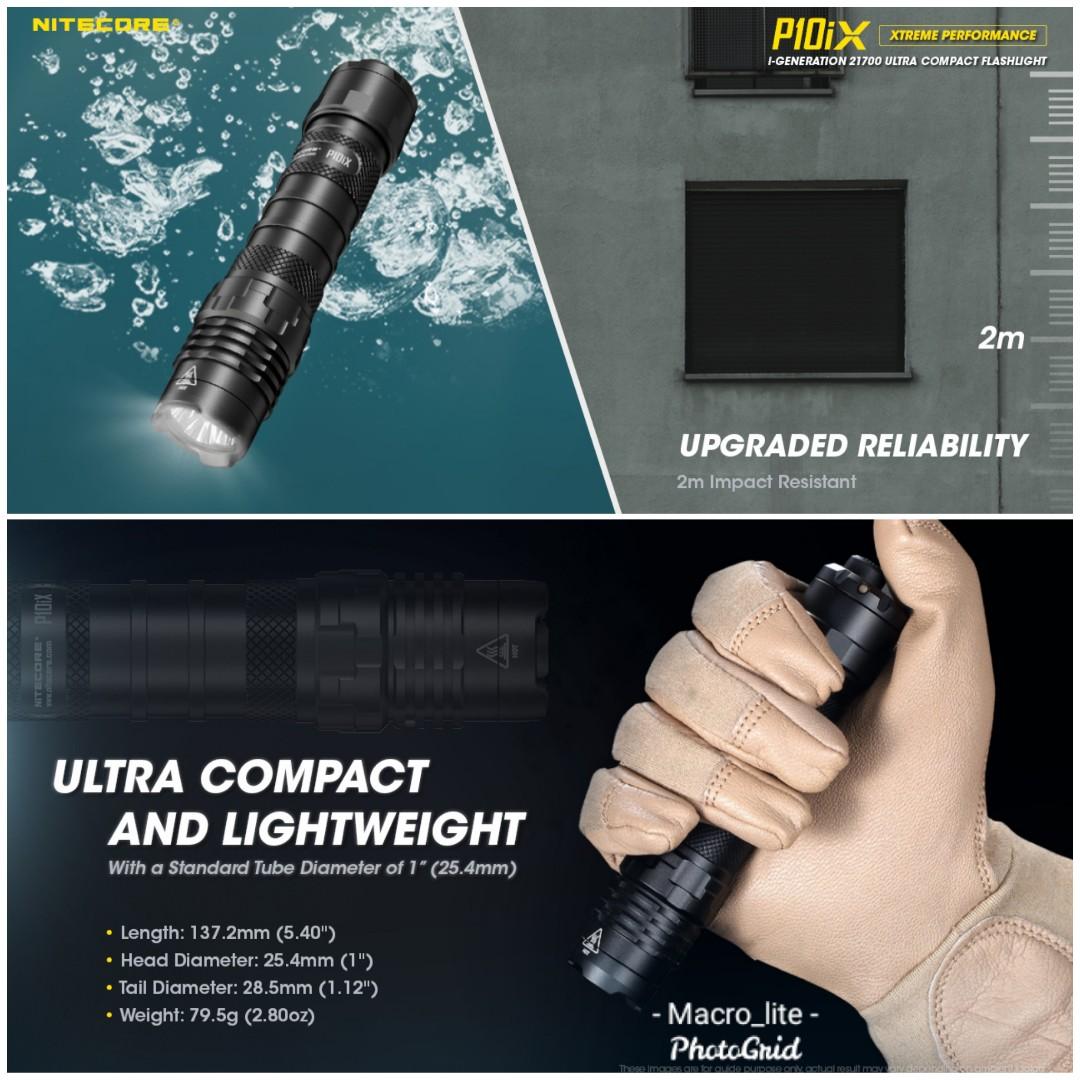 Nitecore P10iX 4000 Lumens Compact Rechargeable Tactical Flashlight, Sports  Equipment, Hiking  Camping on Carousell