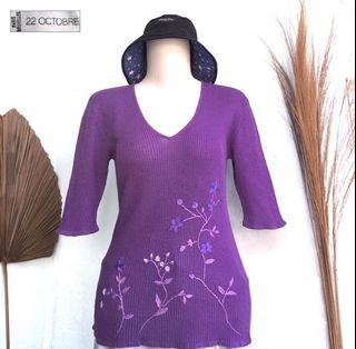 Octobre Purple Sweats Atasan Kaos Rajut