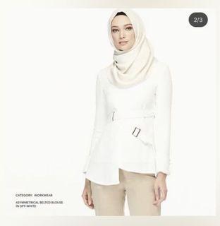 Ollum Asymmetrical belted blouse