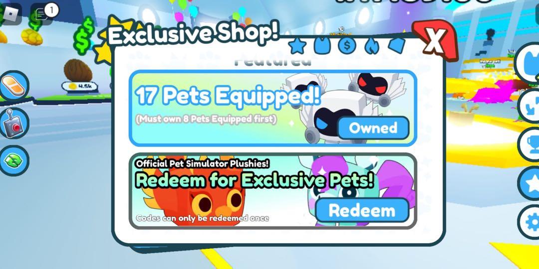 Pet Simulator X Exclusive Shop