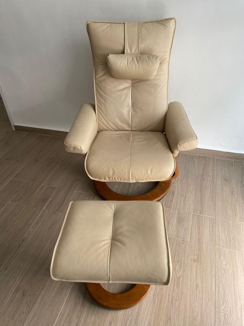 Picket and rail recliner with ottoman Rilaxa, Furniture & Home Living