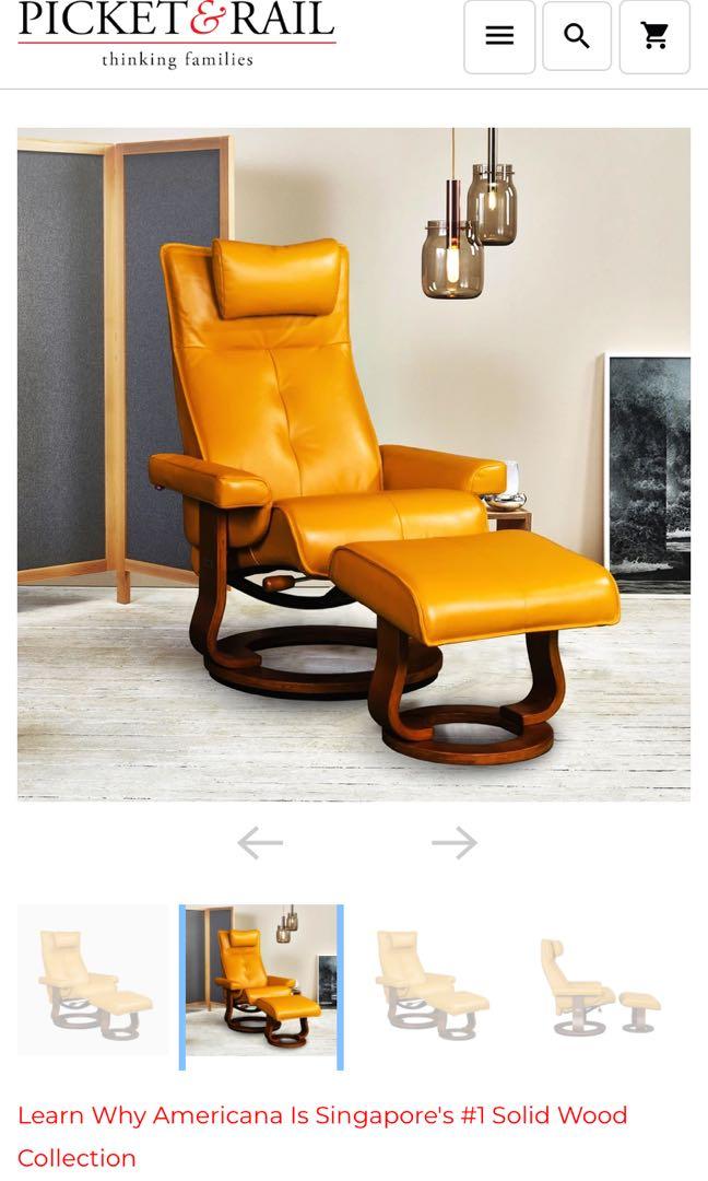 Picket and rail recliner with ottoman Rilaxa, Furniture & Home Living