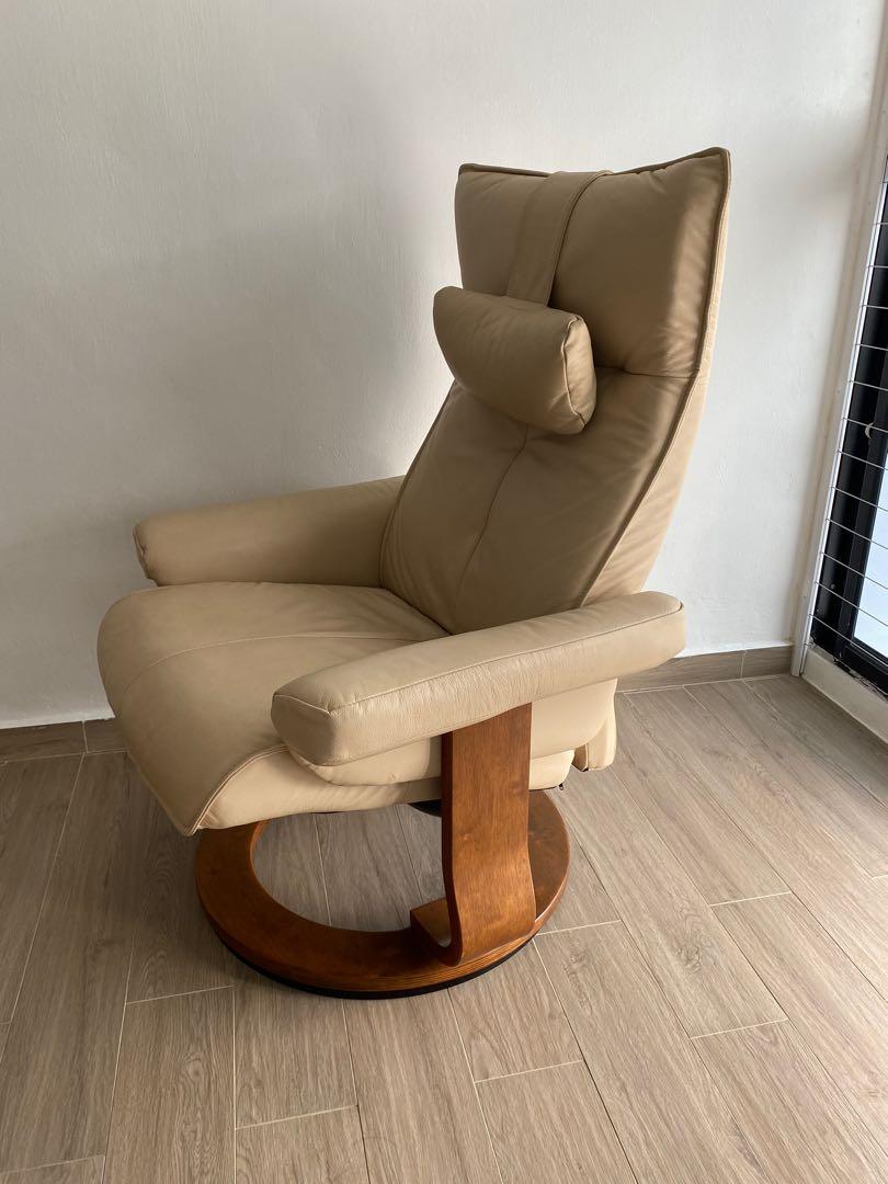 Picket and rail recliner with ottoman Rilaxa, Furniture & Home Living