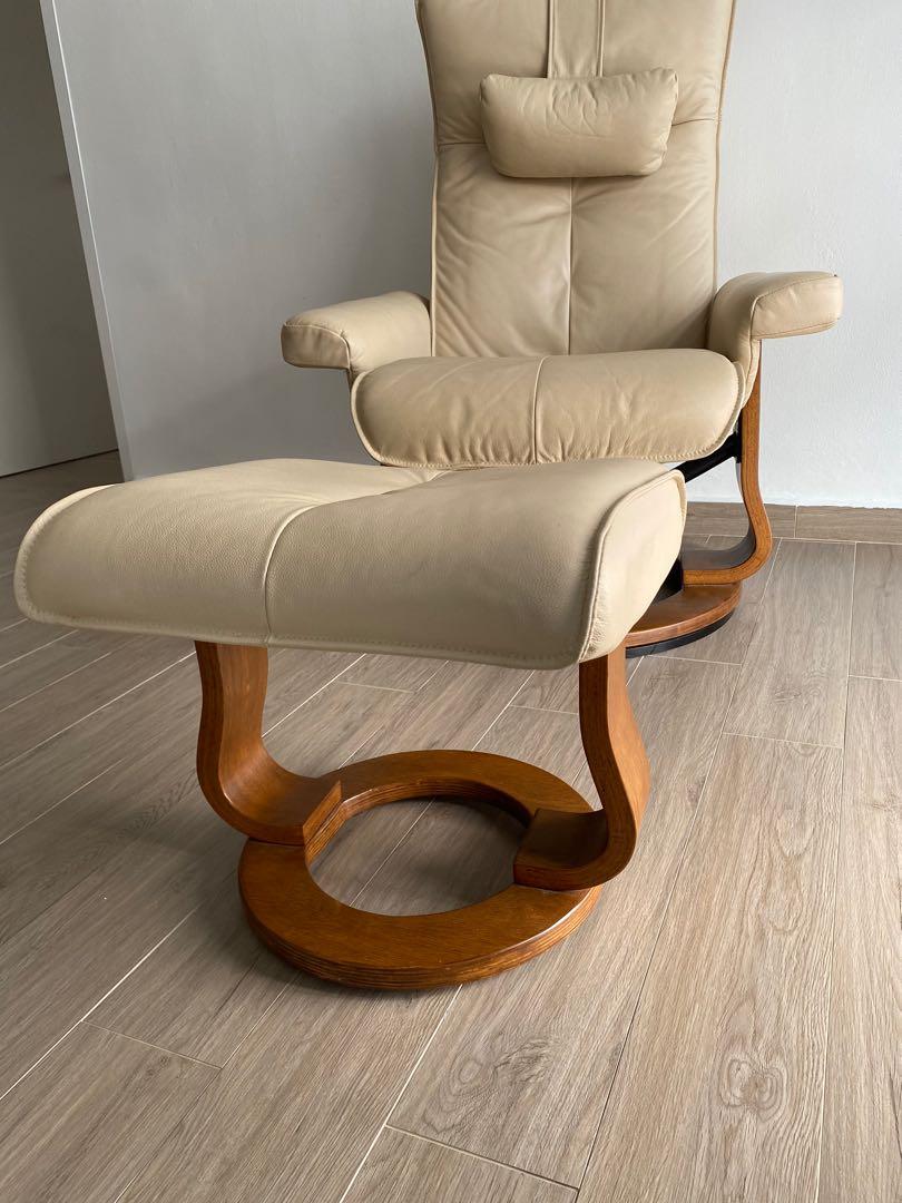 Picket and rail recliner with ottoman Rilaxa, Furniture & Home Living