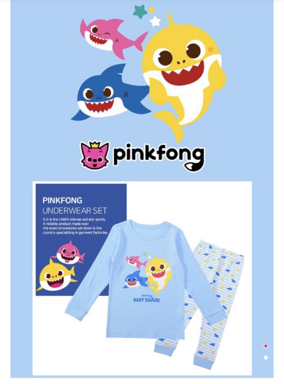 Pinkfong Baby Shark Sleep Set Size 110, 兒童＆孕婦用品, 嬰兒及小童流行時尚 Carousell