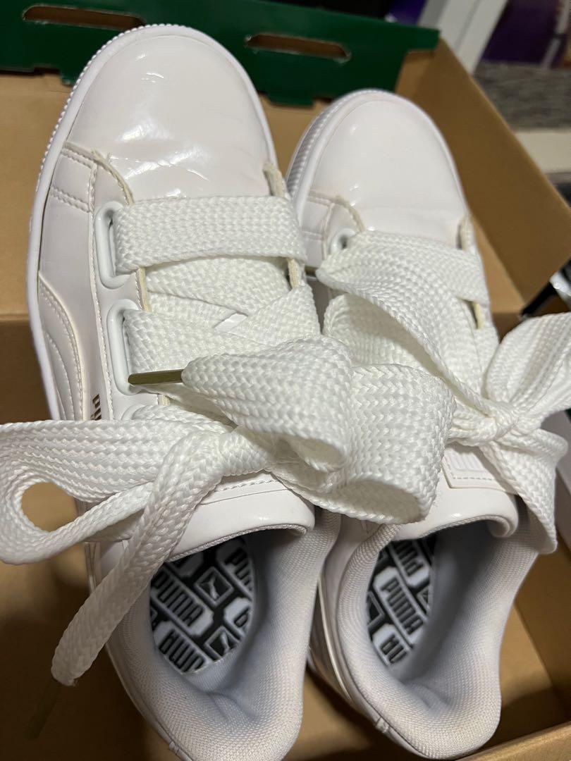 Puma basket on sale heart patent wn's