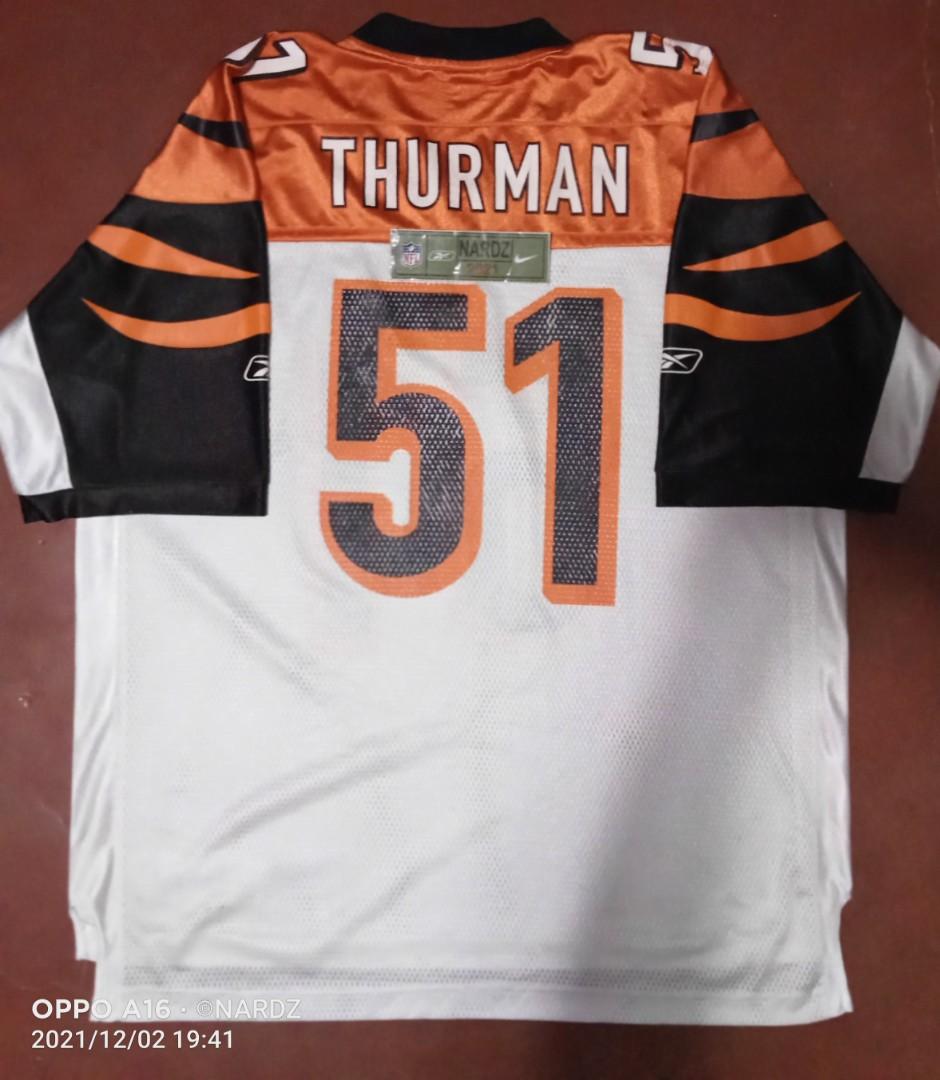 Reebok On Field Cincinnati Bengals #51 Odell Thurman Orange Jersey Men's  Size 54