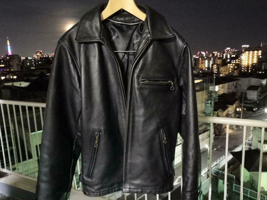Schott classic racer leather motorcycle jacket 141 At101, 男裝