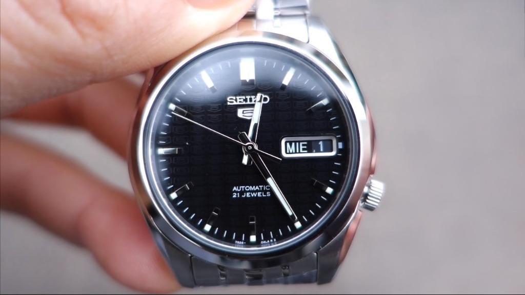 Seiko 5 SNK361K1 Black Analog Automatic Stainless Steel Men s Watch SNK361K SNK361