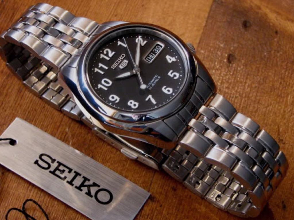 Seiko 5 SNK381K1 Black Analog Automatic 21 Jewel Stainless Steel
