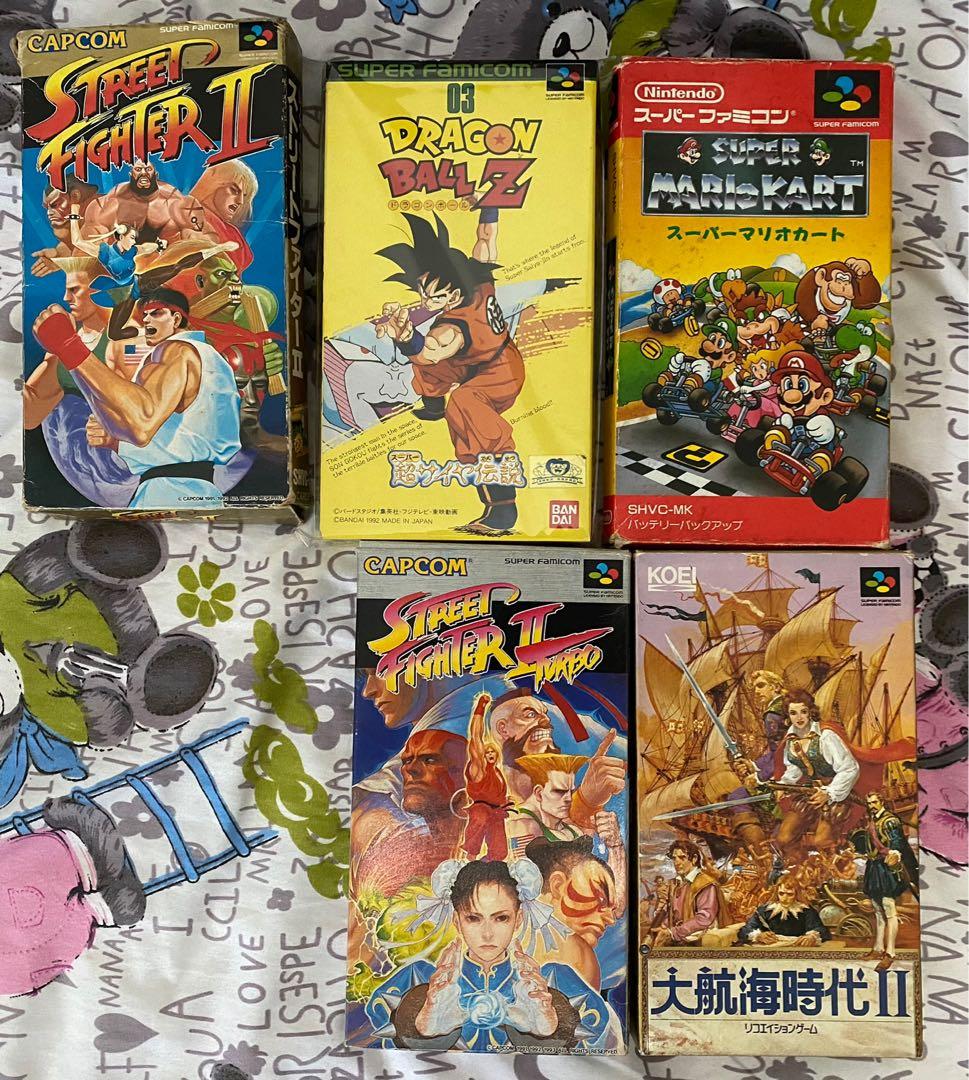 Sfc盒帶 Street Fighter Ii Super Mariokart Dragon Ball Z 大航海時代2 遊戲機 遊戲機遊戲 其他 Carousell