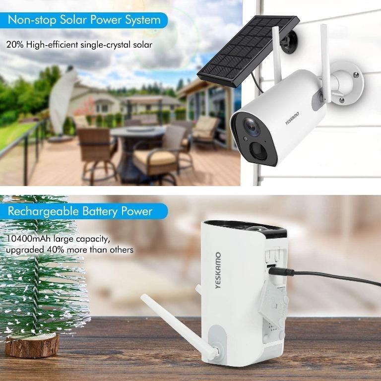 Yeskamo solar powered security camera sales