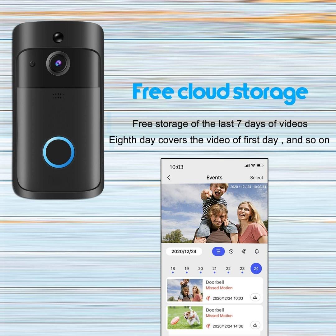 Ssying Video Doorbell, Wireless Doorbell Camera with Free Cloud Storage ...