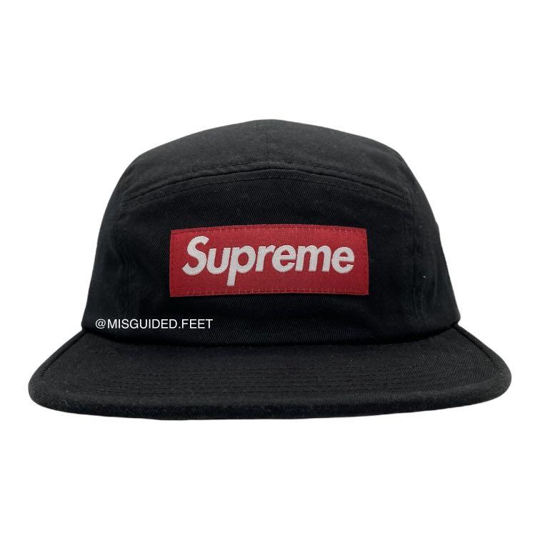 Supreme FW17 Washed Chino Twill Camp Cap (Black), Men's Fashion