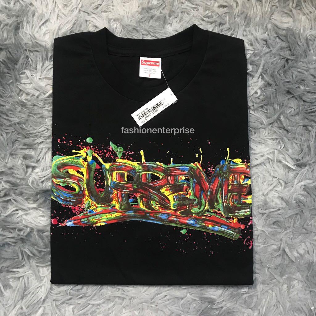 Supreme SS20 Paint Logo Tee Black
