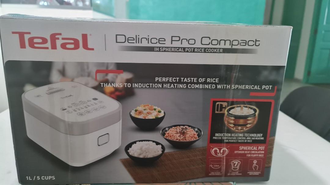 TEFAL RK8001 DELIRICE PRO COMPACT IH RICE COOKER (1L), TV & Home Appliances, Kitchen Appliances