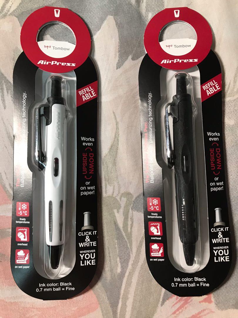 Tombow AirPress Pen (Category: Stationery & School Supplies) located in San Fernando. Submitted by gladio.gladio (Listing ID 1129257059, Image 1). Description: Tombow AirPress Pen Pressurised Barrel Pen Writes upside down or on any angle. 1 -White 1 -Black Both New. 500 pesos each.