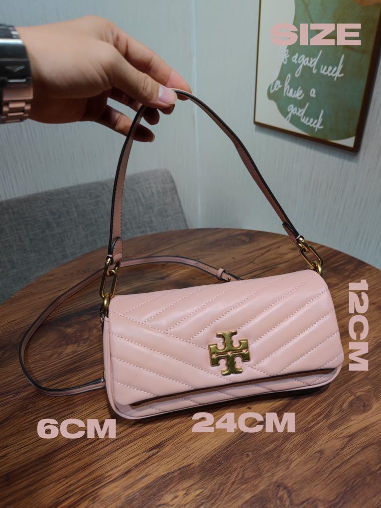 TORY BURCH Kira Chevron Small Flap Shoulder Bag 85229 Meadow Sweet Rolled  Gold, Women's Fashion, Bags & Wallets, Shoulder Bags on Carousell