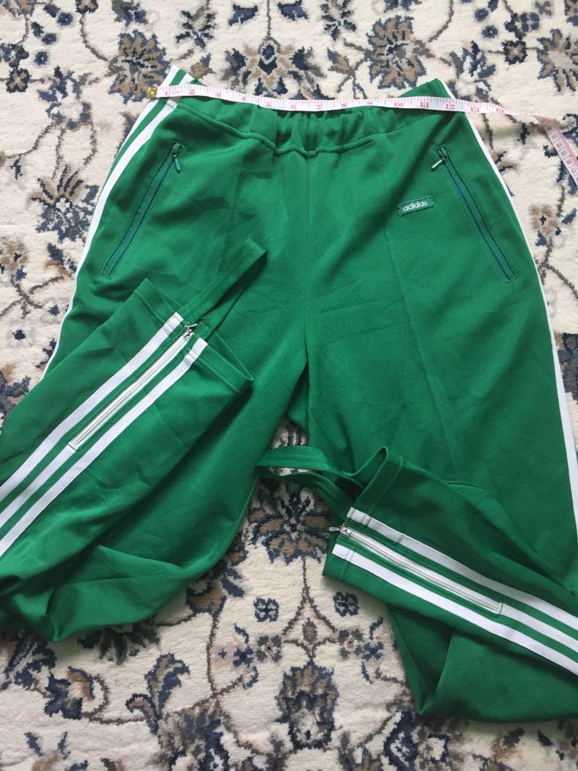 ADIDAS TEAR AWAY PANTS GREEN, Men's Fashion, Bottoms, Trousers on Carousell