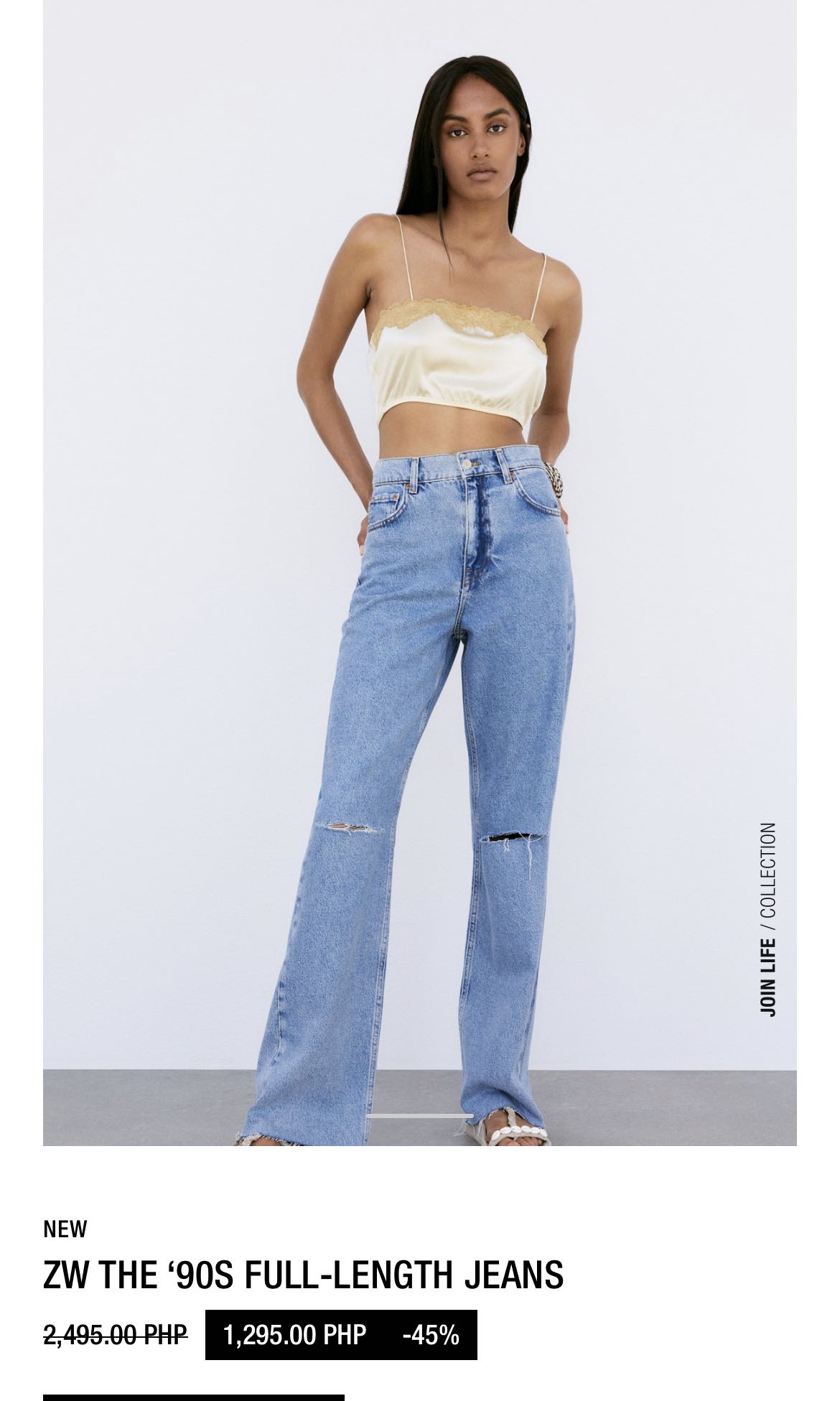Zara 90's full length jeans, Women's Fashion, Bottoms, Jeans on Carousell