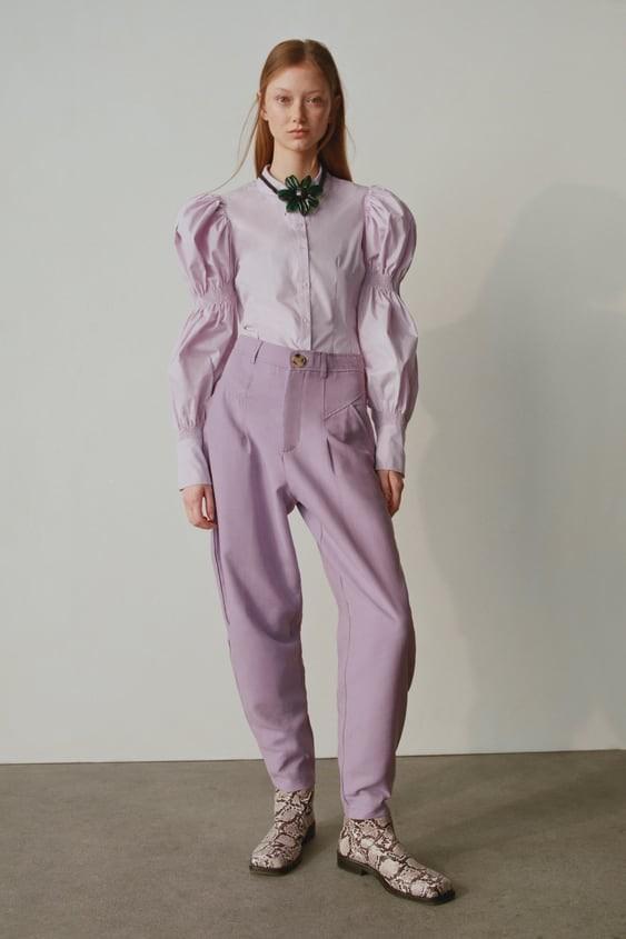 Zara Lilac poplin shirt limited edition 