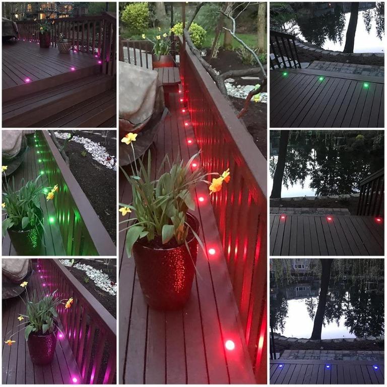 122002] FVTLED Low Voltage 20pcs Multi-Color RGB LED Deck Lights Kit 1-3/4