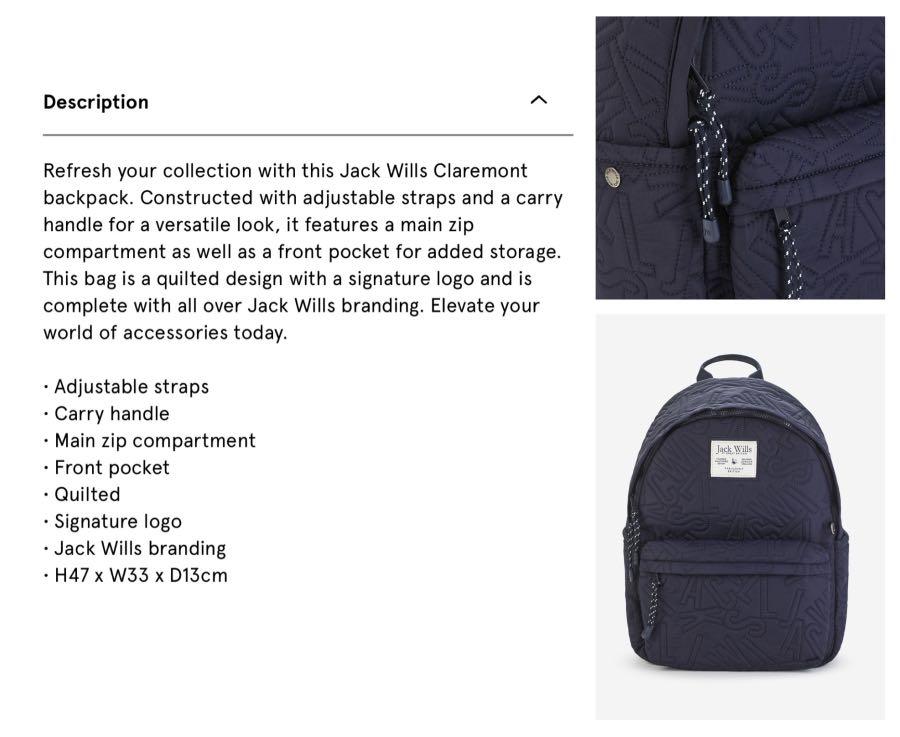 Jack wills claremont backpack online