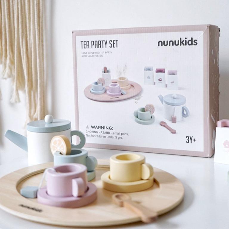 Assorted Wooden Tea Set for Children Tea Party Pretend Play Girls Role Play Toy 