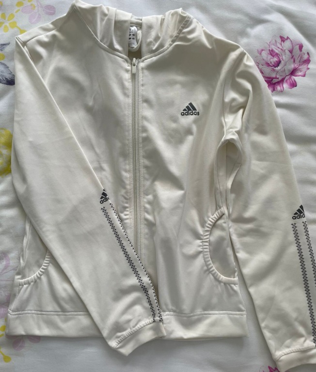 Adidas White Jacket, Women's Fashion, Coats, Jackets and Outerwear on