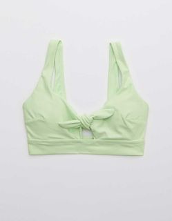 Aerie Ribbed Shine Scoop Plunge Bikini Top