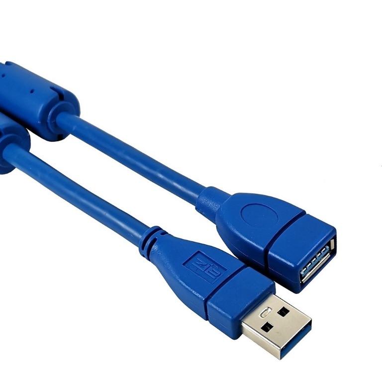 USB 2.0 Male Plug to Female Socket 3m 9.8FT Extension Cable Cord 4.8Gbps Blue