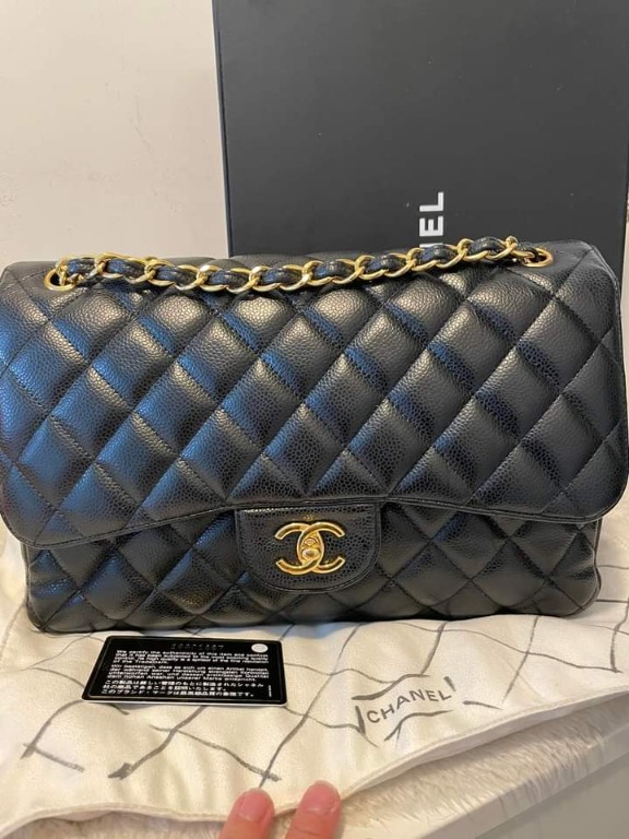 Authentic Chanel Jumbo Double Flap Black Caviar GHW Series 16xxxxx  Condition 8.5/10 Comes with Box Dusybag and Authenticity Card, Luxury, Bags  & Wallets on Carousell